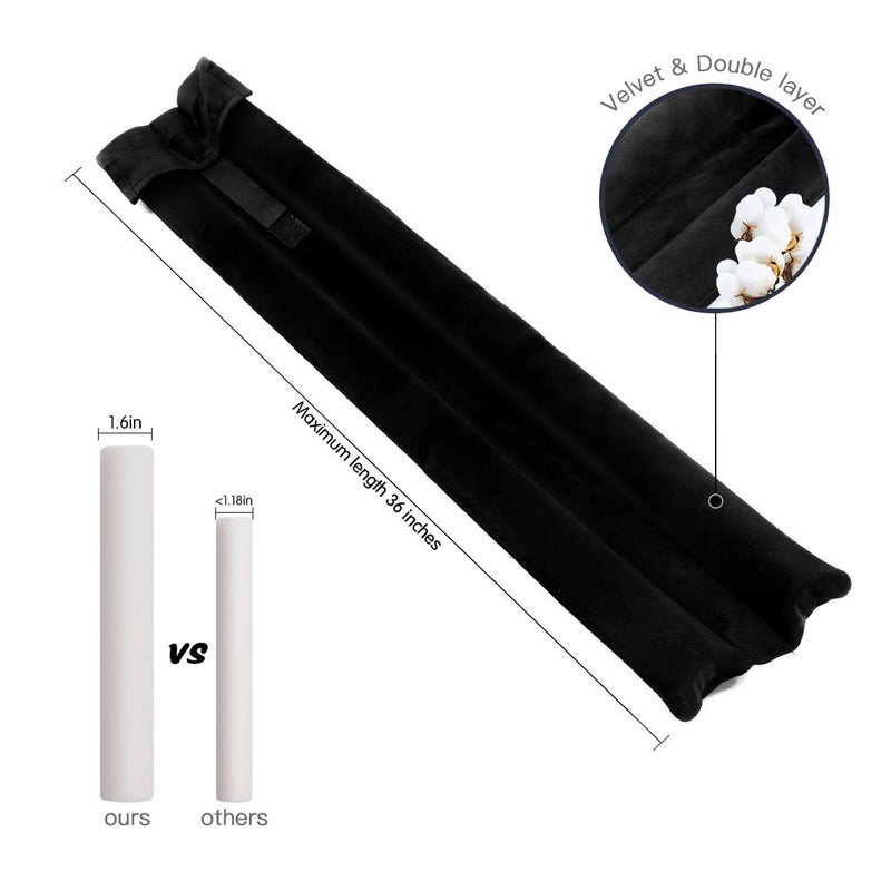GDHOMM Under Door Draft Stopper Door Sweep Noise Blocker Weather Stripping Size Adjustable 30"-36" Gap Filler & Door Seal, Black - Image 2